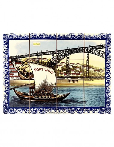 Painel de 12 Azulejos Decorados