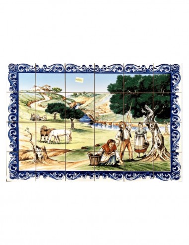 Painel de 24 Azulejos Decorados